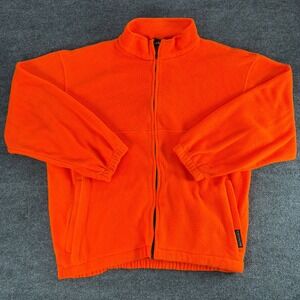 Fieldline Mens Blaze Orange Fleece Jacket Full Zip Hunting Safety Large XL Fall